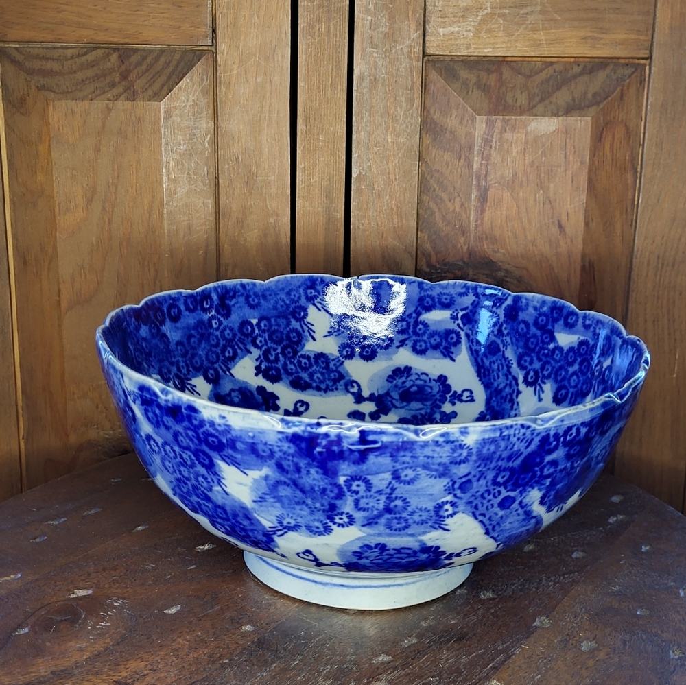 Blue Floral Ceramic Bowl - Picture 10 of 17